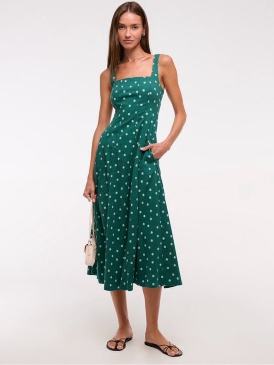 Abercrombie & Fitch Dresses & Skirts - A&F Green Polka Dot Midi Dress - Women
